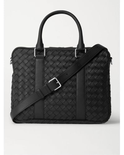 Bottega Veneta Intrecciato Leather Briefcase - Black