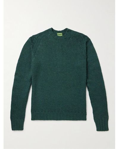 Sid Mashburn Pullover aus Wolle in Rippstrick - Grün