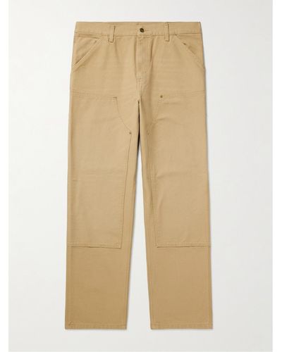 Carhartt Pantaloni carpenter a gamba dritta in tela di cotone Double Knee - Neutro