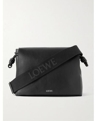Loewe Flamenco Leather Messenger Bag - Black