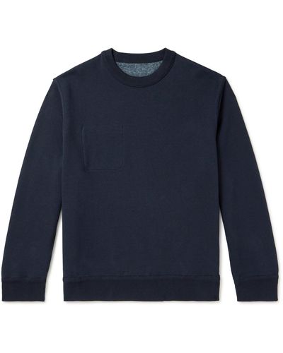 Oliver Spencer Reversible Organic Cotton-jersey Sweatshirt - Blue