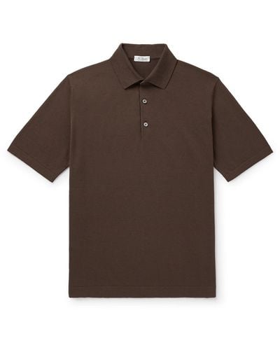 De Petrillo Cotton Polo Shirt - Brown