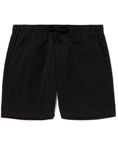 Save Khaki Easy Straight-leg Cotton-twill Drawstring Shorts - Black