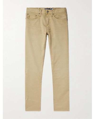 Polo Ralph Lauren Sullivan Slim-fit Straight-leg Cotton-blend Trousers - Natural