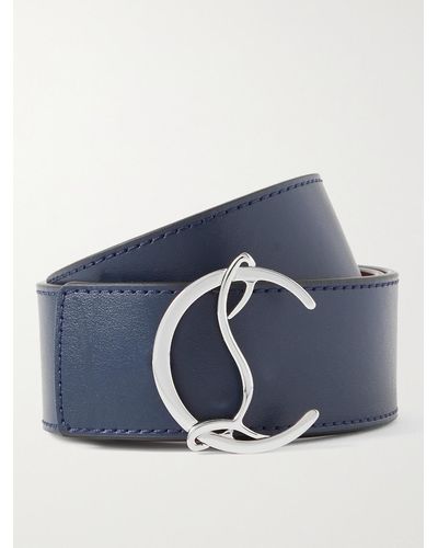 Christian Louboutin 4cm Leather Belt - Blue