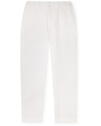 Loretta Caponi Straight-leg Linen Pants - White