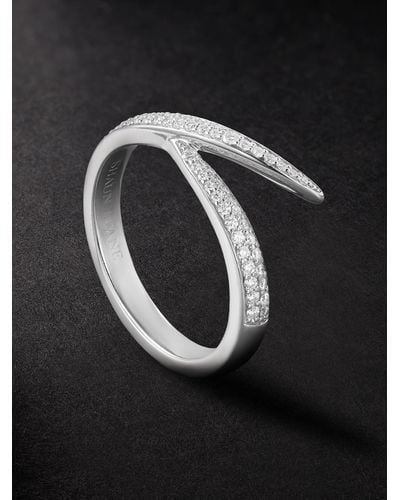 Shaun Leane Interlocking Ring aus Weißgold mit Diamanten - Schwarz