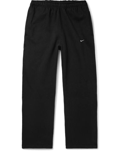 Nike Solo Swoosh Straight-leg Cotton-blend Jersey Sweatpants - Black