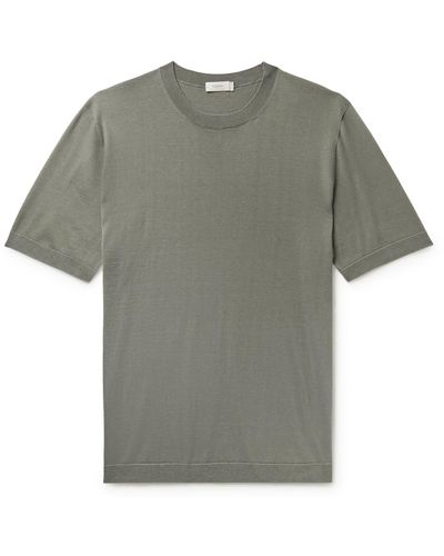 Agnona Cotton And Silk-blend T-shirt - Green