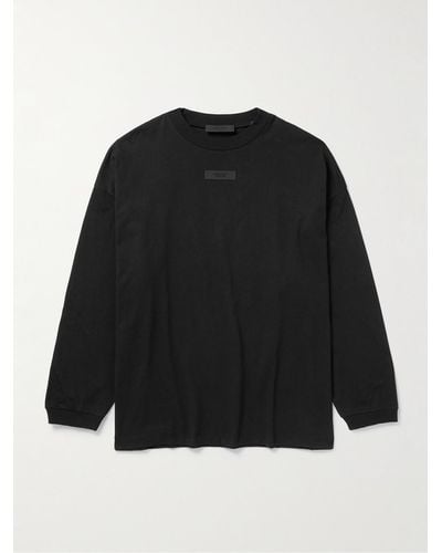 Fear Of God Oversized Logo-appliquéd Cotton-jersey T-shirt - Black