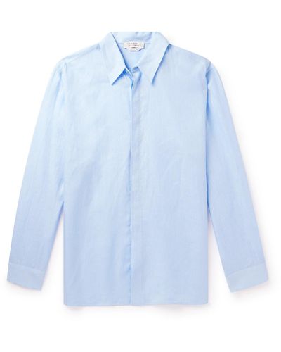 Gabriela Hearst Nicolas Linen Shirt - Blue