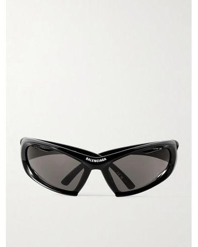 Balenciaga Wrap-around Acetate Sunglasses - Black
