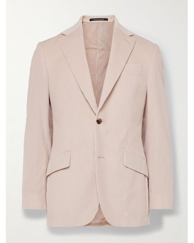 Richard James Slim-fit Unstructured Cotton-corduroy Suit Jacket - Natural