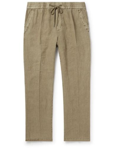 James Perse Straight-leg Garment-dyed Linen Drawstring Pants - Natural