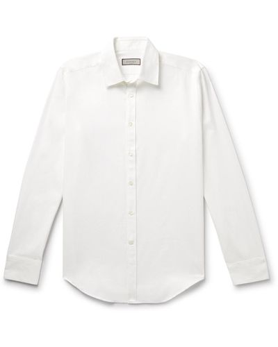 Canali Brushed-cotton Shirt - White
