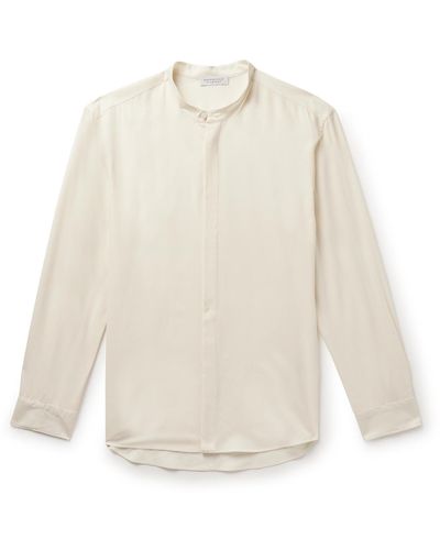 Gabriela Hearst Ollie Grandad-collar Cashmere-voile Shirt - White