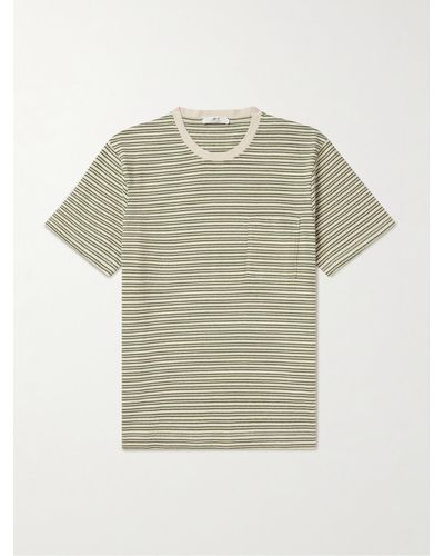 MR P. Striped Organic Cotton-jersey T-shirt - Green