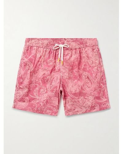 Hartford Straight-leg Mid-length Paisley-print Recycled Swim Shorts - Pink