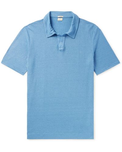 Massimo Alba Aruba Linen-piqué Polo Shirt - Blue