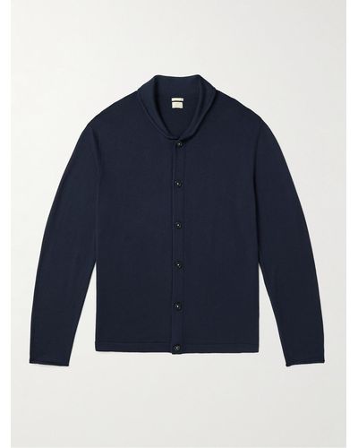 Massimo Alba Garment-dyed Wool Cardigan - Blue