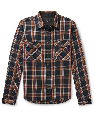 Rag & Bone Checked Cotton-flannel Overshirt - Gray