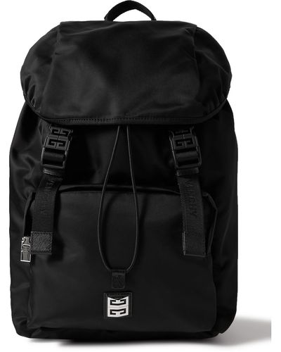 Givenchy 4g Light Leather-trimmed Nylon Backpack - Black