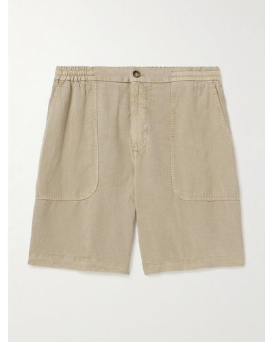 Altea Straight-leg Lyocell And Linen-blend Twill Bermuda Shorts - Natural