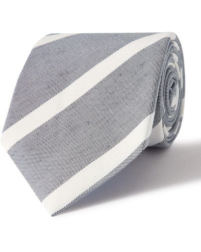Richard James 8cm Striped Silk-jacquard Tie - Gray