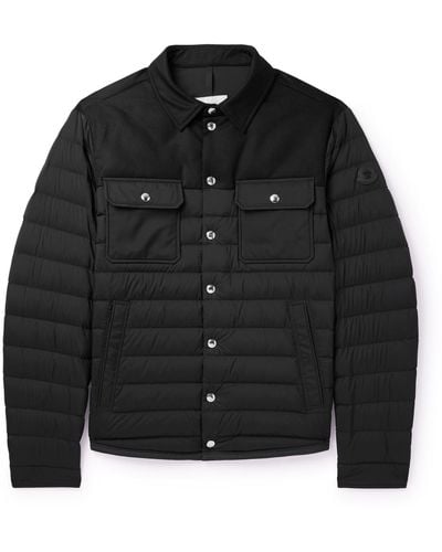 Moncler Fauscoum Wool Twill-panelled Quilted Shell Down Jacket - Black