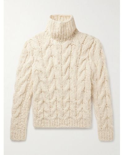 Gabriela Hearst Ray Cable-knit Welfat Cashmere Rollneck Jumper - Natural