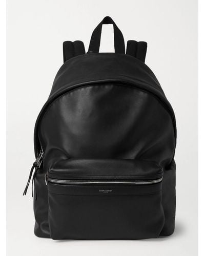 Saint Laurent City Leather Backpack - Schwarz