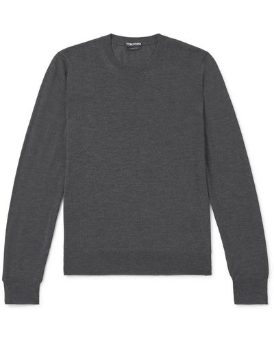 Tom Ford Cashmere And Silk-blend Sweater - Gray