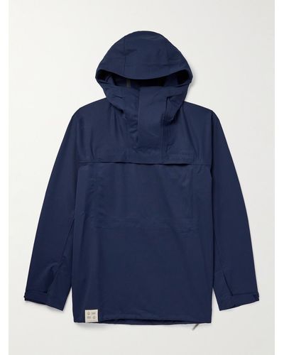 MR P. Houdini Logo-embroidered Wool-shell Hooded Jacket - Blue