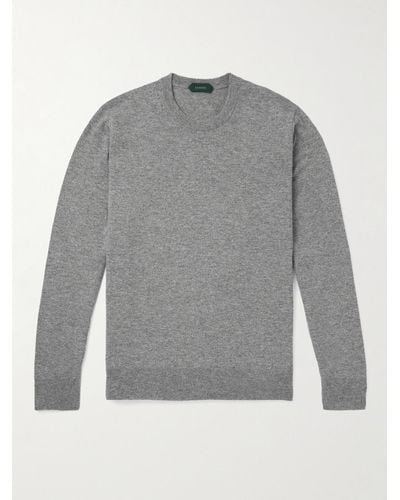 Incotex Zanone schmal geschnittener Pullover aus Wolle - Grau