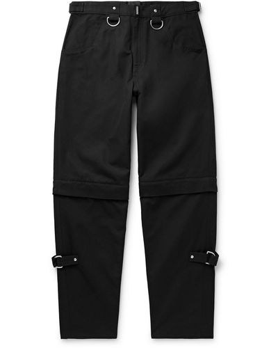 Givenchy Convertible Straight-leg Embellished Cotton-canvas Pants - Black