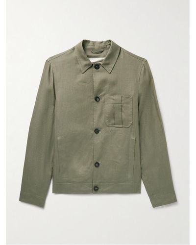 Incotex Linen-blend Jacket - Green