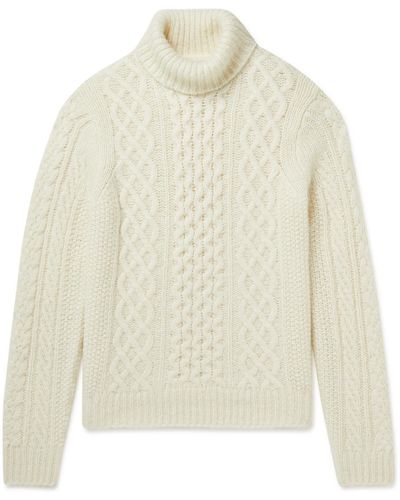 Alex Mill Cable-knit Rollneck Sweater - White