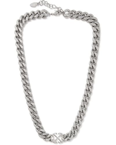 Off-White c/o Virgil Abloh Texture Paperclip Necklace Silver No Col in  White for Men