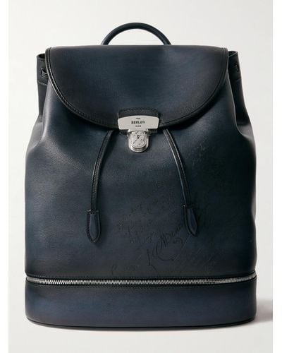 Berluti Escape Scritto Venezia Softy Leather Backpack - Black