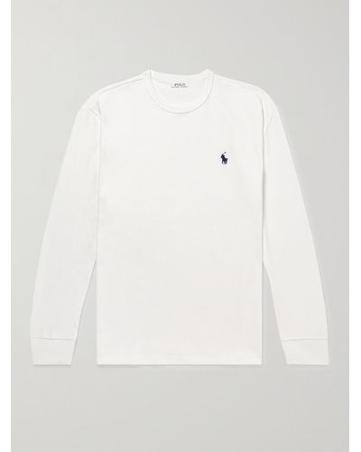 Polo Ralph Lauren T-shirt in jersey di cotone con logo ricamato - Bianco