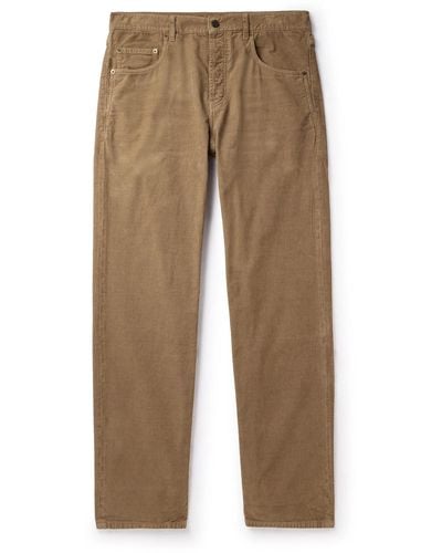 Saint Laurent Straight-leg Cotton-corduroy Pants - Natural