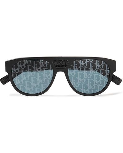 Dior Blue With Pattern Mirror Pilot Sunglasses B23 R1i 10b8 54 - Black