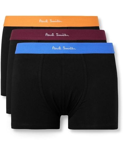 Paul Smith Three-pack Stretch Organic Cotton Boxer Briefs - Black