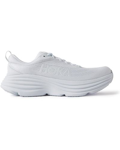 Hoka One One Bondi 8 Rubber-trimmed Mesh Running Sneakers - White