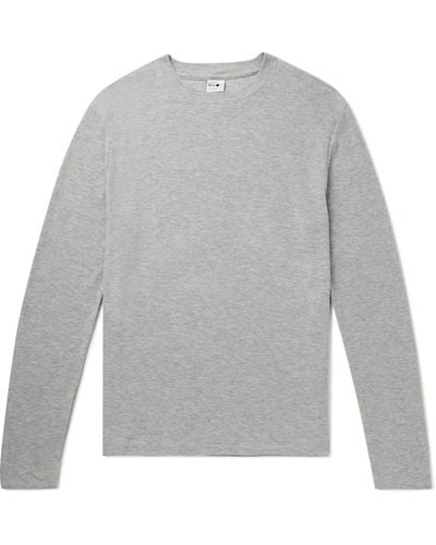 NN07 Clive Waffle-knit Cotton And Modal-blend T-shirt - Gray