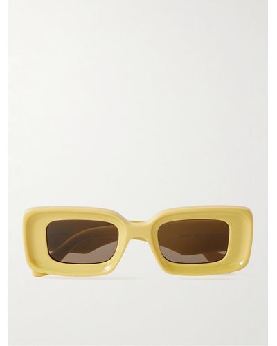 Loewe Anagram Rectangular-frame Acetate Sunglasses - Yellow