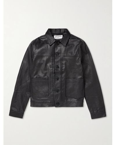 Officine Generale Leo Leather Jacket - Black