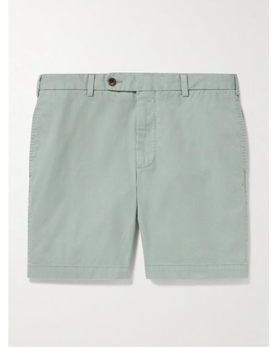Sid Mashburn Straight-leg Garment-dyed Cotton-twill Shorts - Green