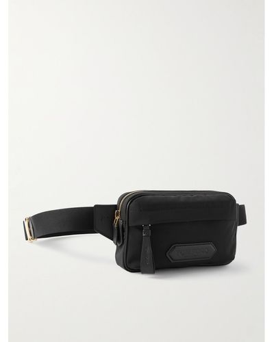 Tom Ford Logo-embossed Leather-trimmed Recycled-shell Belt Bag - Black