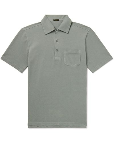 Rubinacci Slim-fit Cotton-piqué Polo Shirt - Gray